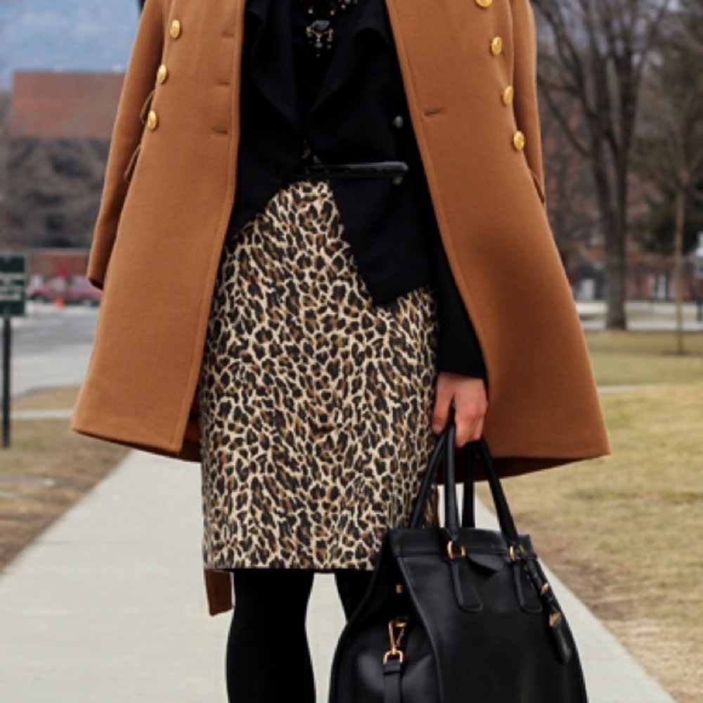 J. Crew Factory Leopard Pencil Skirt